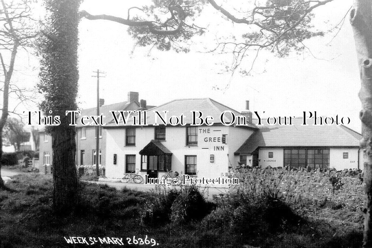CO 4118 - The Green Inn Pub, Week St Mary, Cornwall c1930