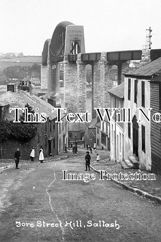 CO 4132 - Fore Street Hill & Royal Albert Bridge, Saltash, Cornwall