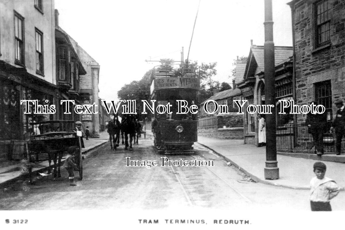 CO 4169 - Tram Terminus, Redruth, Cornwall c1909
