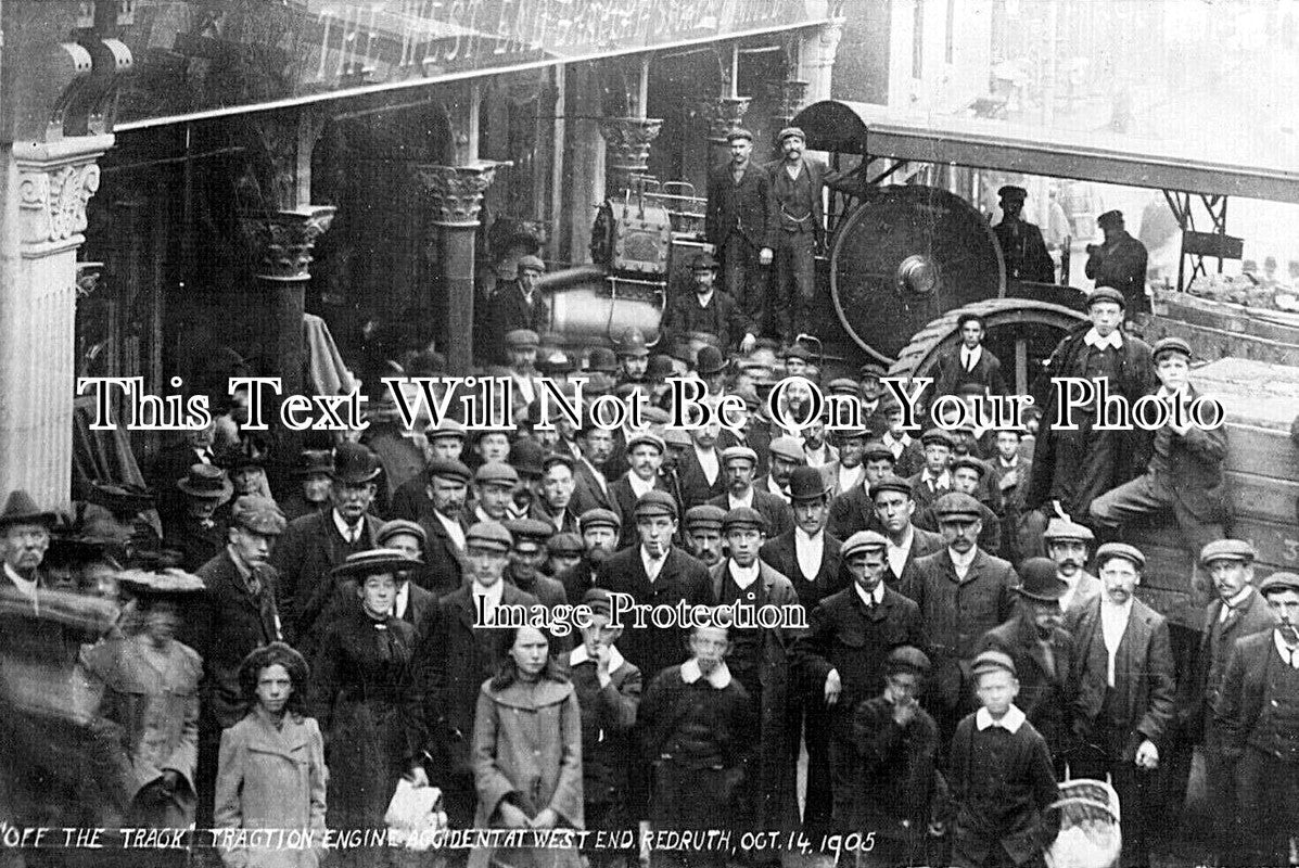 CO 4172 - Traction Engine Smash, West End, Redruth, Cornwall 1905