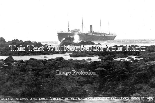 CO 4338 - White Star Ship Suevig Shipwreck, The Lizard, Cornwall 1907