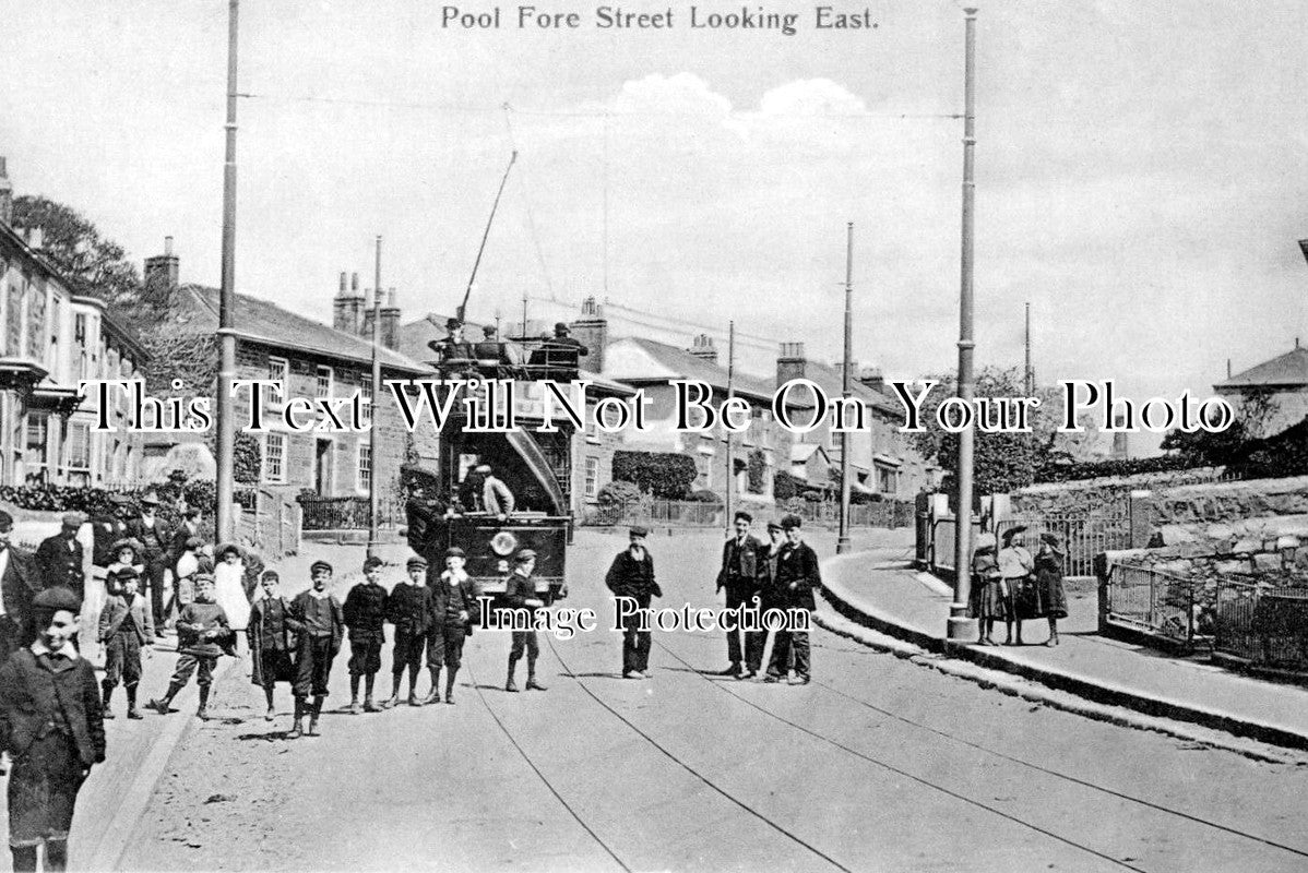 CO 4342 - Fore Street & Tram Car, Pool, Cornwall