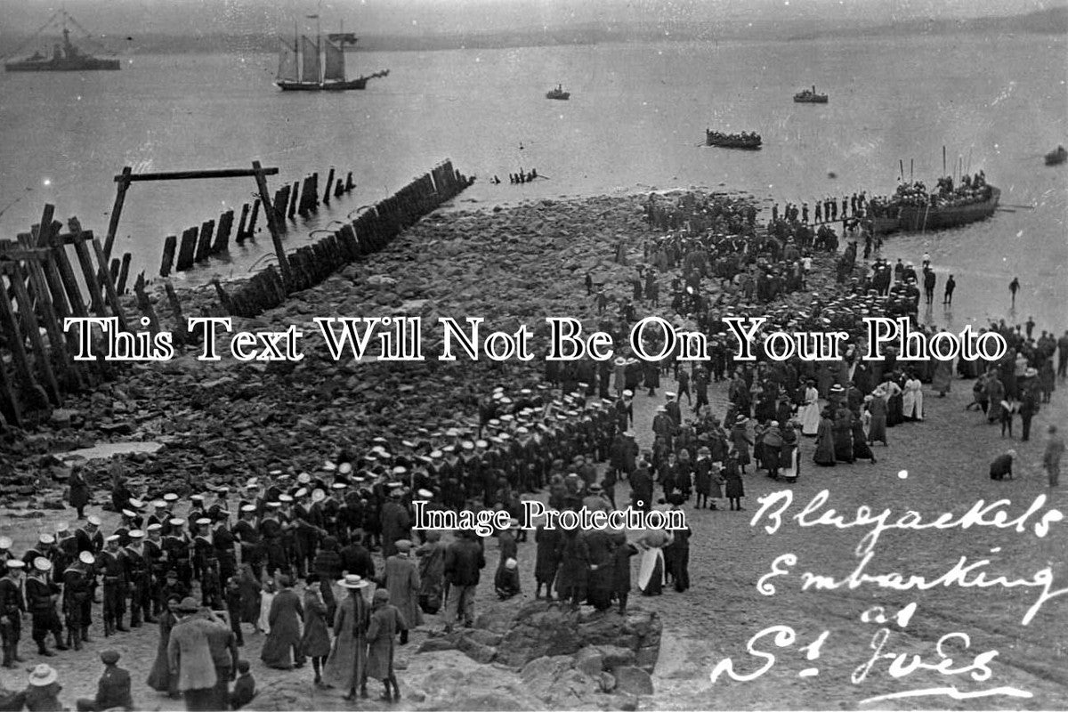CO 729 - Bluejackets Embarking At St Ives, Cornwall