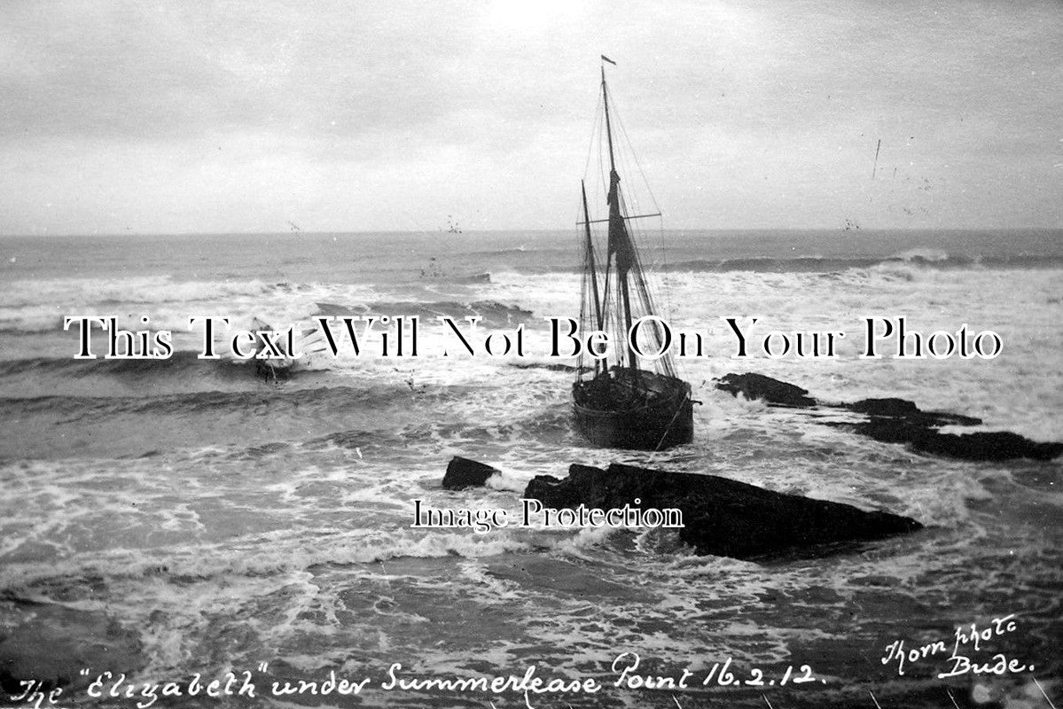 CO 836 - Sailing Ship Elizabeth Summerlease, Point Bude, Cornwall