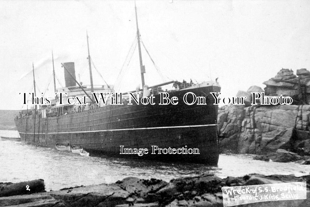 CO 955 - Wreck Of S.S. Brodfield, St. Mary's, Scilly Isles, Cornwall 1916