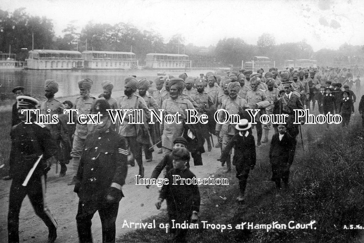 DE 1092 - Indian Troops Arriving At Hampton Court, London c1911