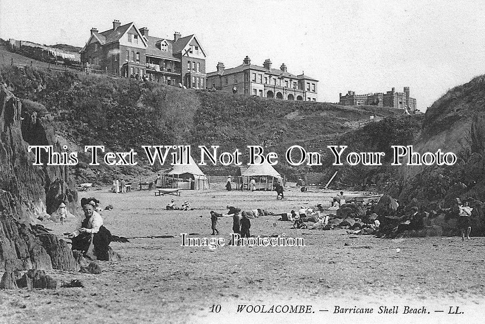 DE 1108 - Barricane Shell Beach, Woolacombe, Devon c1914