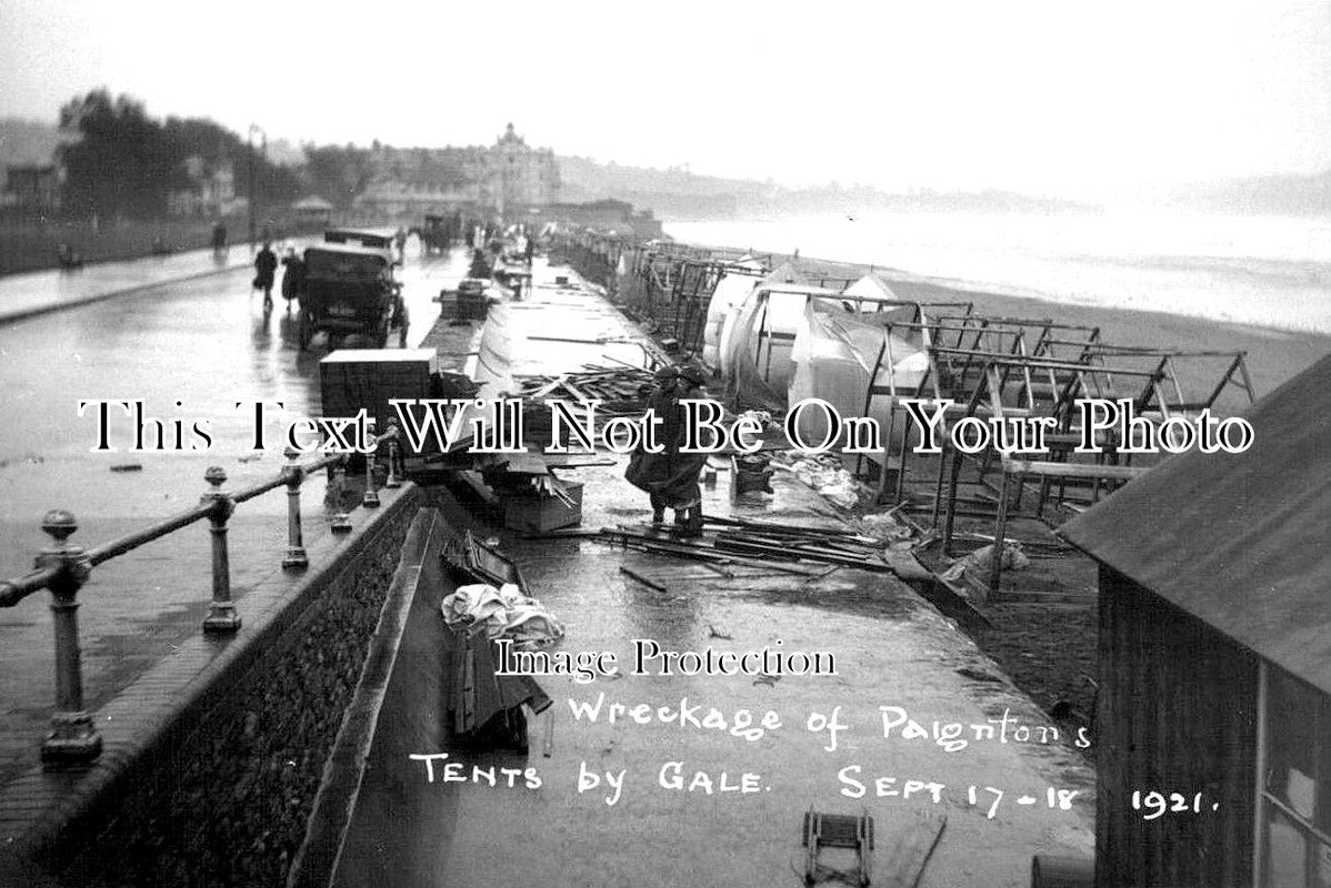 DE 1334 - Gale Wreckage To Tents, Paignton, Devon 1921