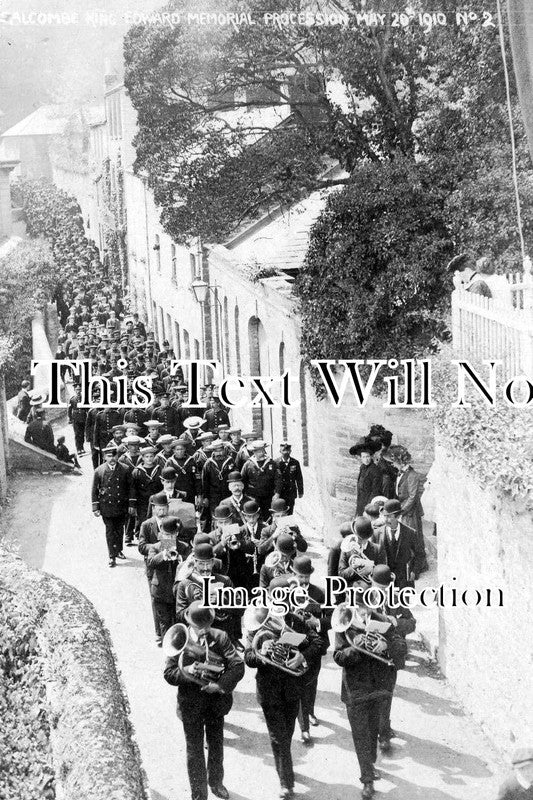 DE 1391 - King Edward Memorial Procession, Salcombe, Devon c1910