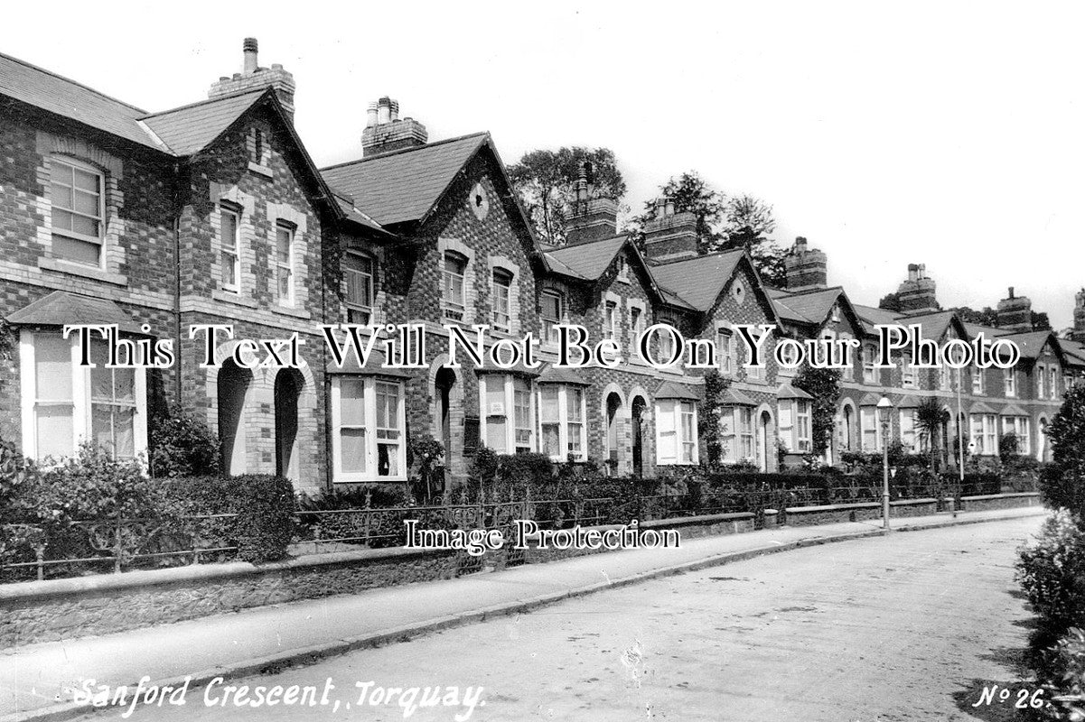 DE 1525 - Sanford Crescent, Torquay, Devon c1920