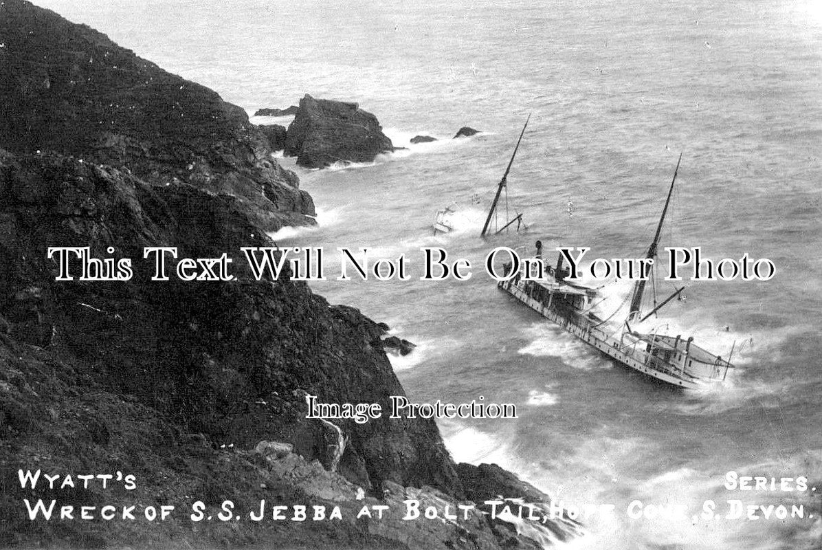 DE 1540 - SS Jebba Shipwreck, Kingsbridge, Salcombe, Devon 1907