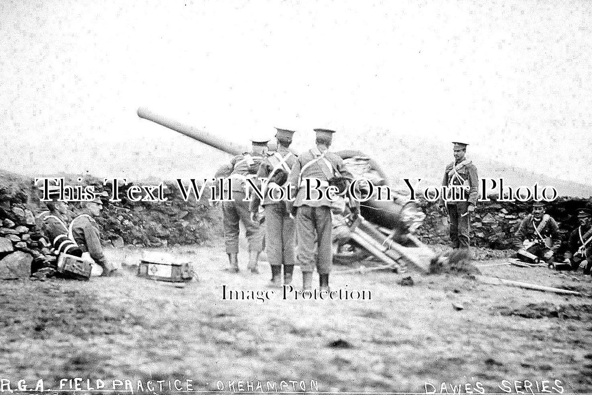 DE 1810 - Okehampton Army Barracks R.G.A. Field Gun Practice, Devon 1907