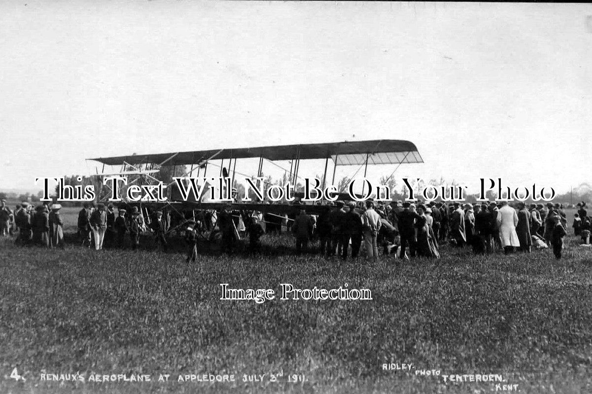 DE 185 - Renaux's Aeroplane At Appledore, Devon c1911