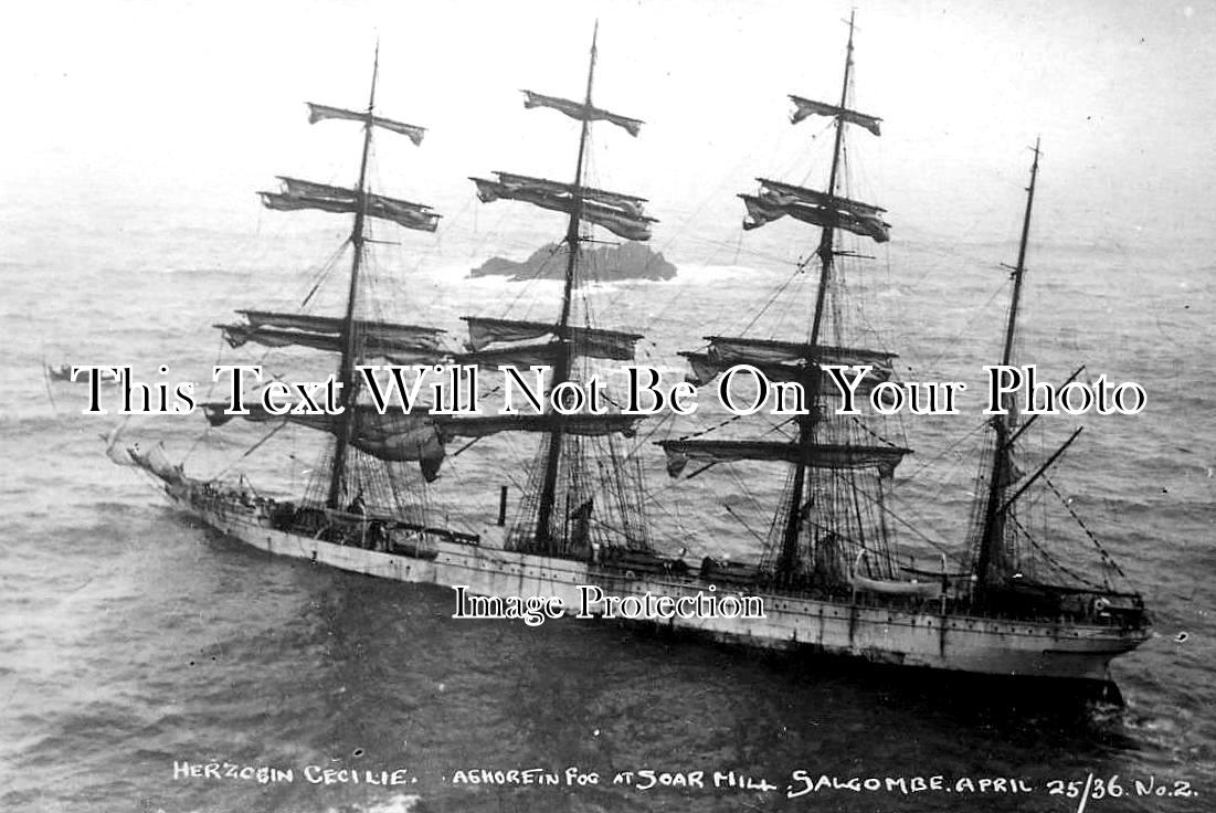 DE 2083 - Shipwreck Herzogin Cecilie, Soar Mill, Salcombe, Devon c1936