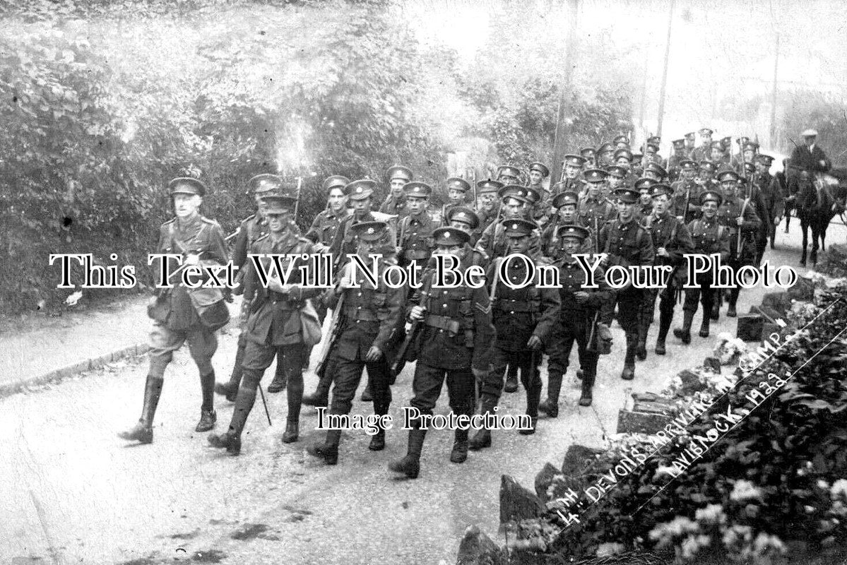 DE 2169 - 4th Devons Arriving In Camp, Tavistock, Devon 1922