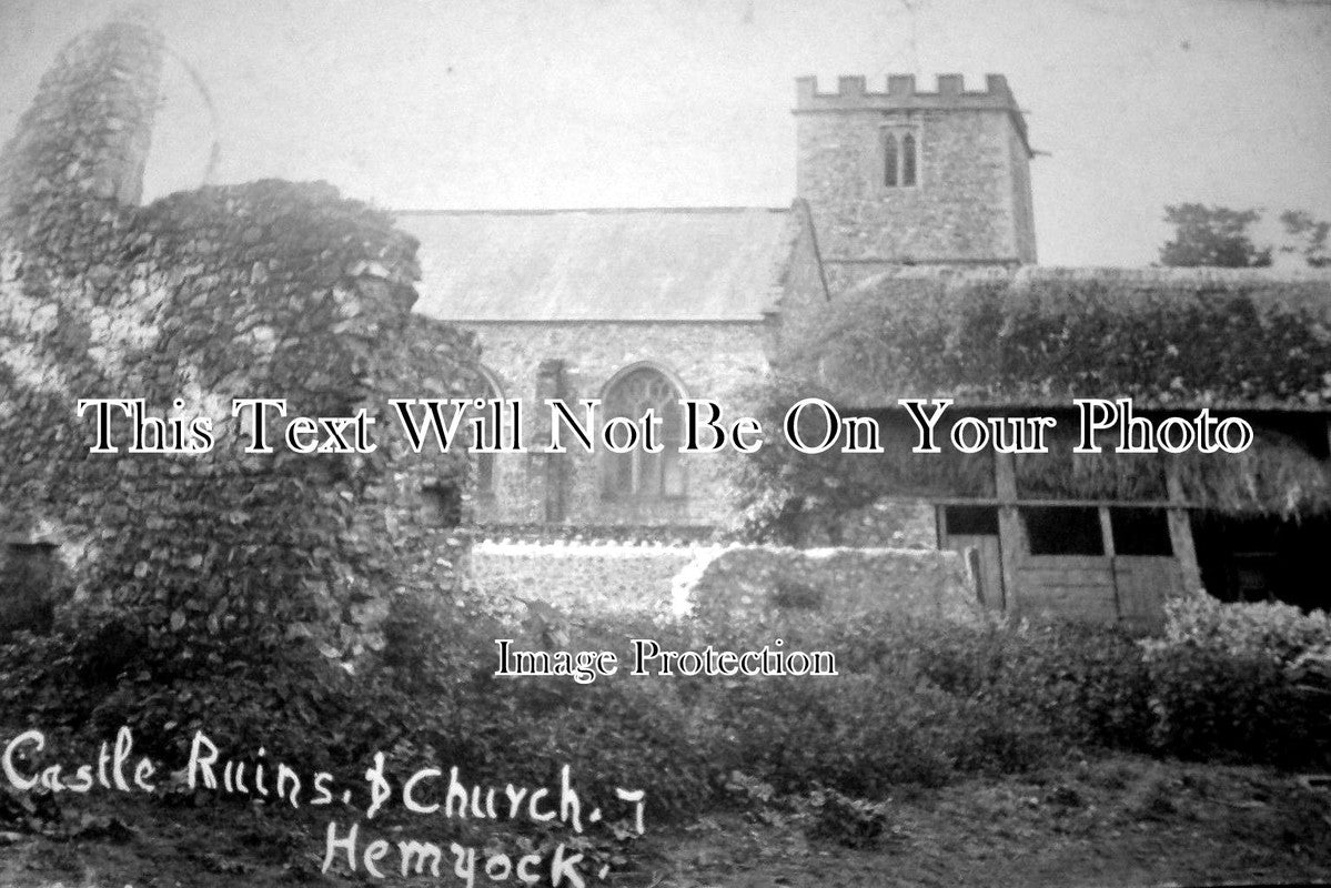 DE 3 - Castle Ruins & Church, Hemyock, Devon c1915
