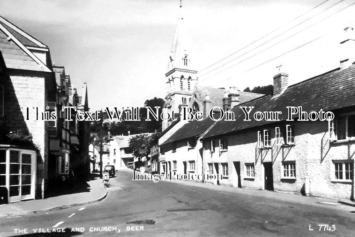 DE 3077 - The Village & Church, Beer, Devon c1960