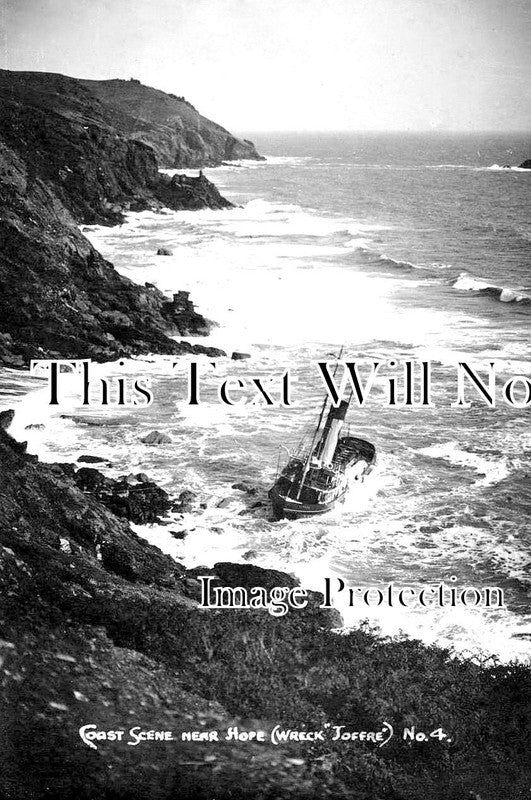 DE 3136 - Steam Tug Joffre Shipwreck, Bolt Head Hope, Devon c1925