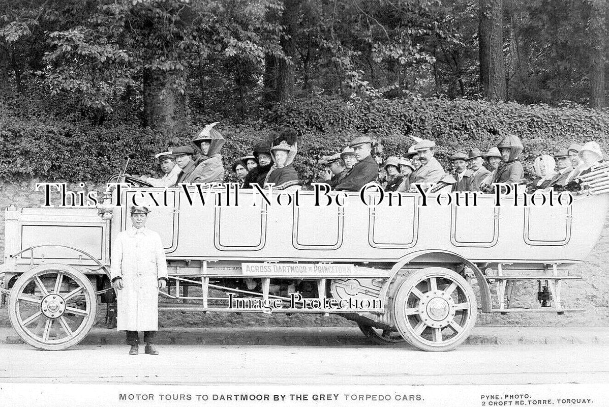 DE 3568 - Torpedo Cars Charabanc, Torquay To Dartmoor, Devon c1913