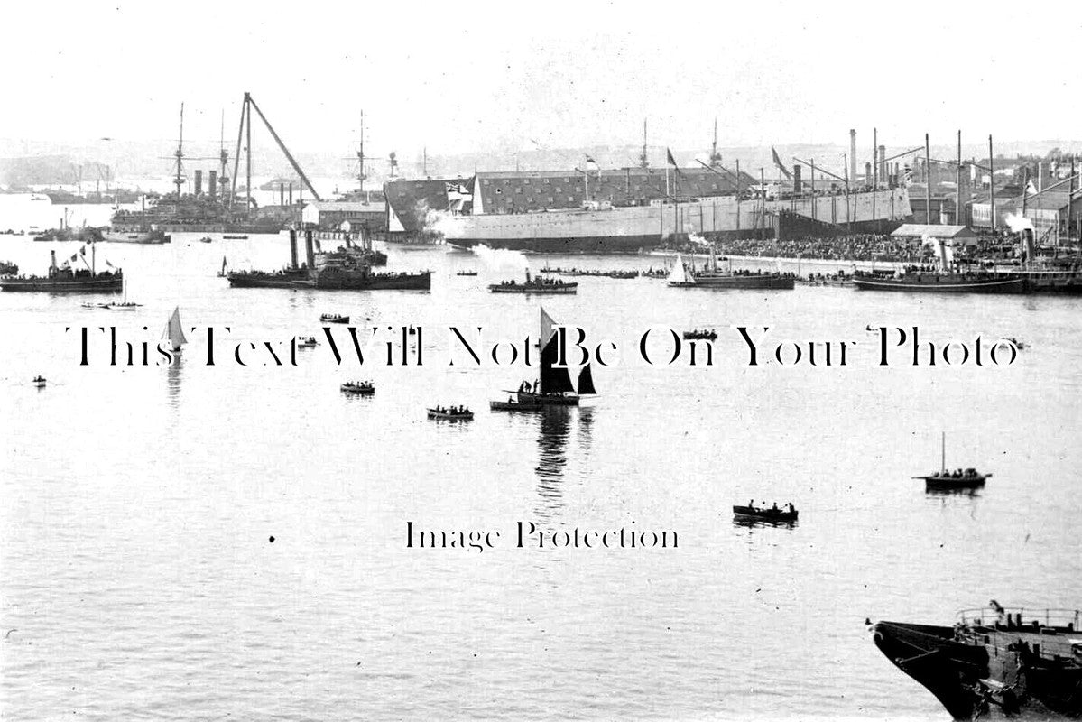 DE 3723 - Launch Of HMS Hibernia, Devonport, Plymouth, Devon 1905