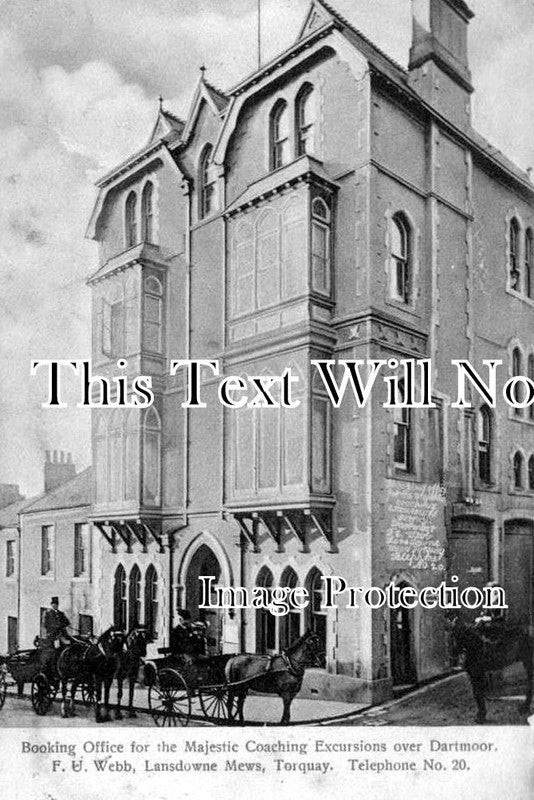 DE 385 - Booking Office, Majestic Coaches, Dartmoor, Devon c1906
