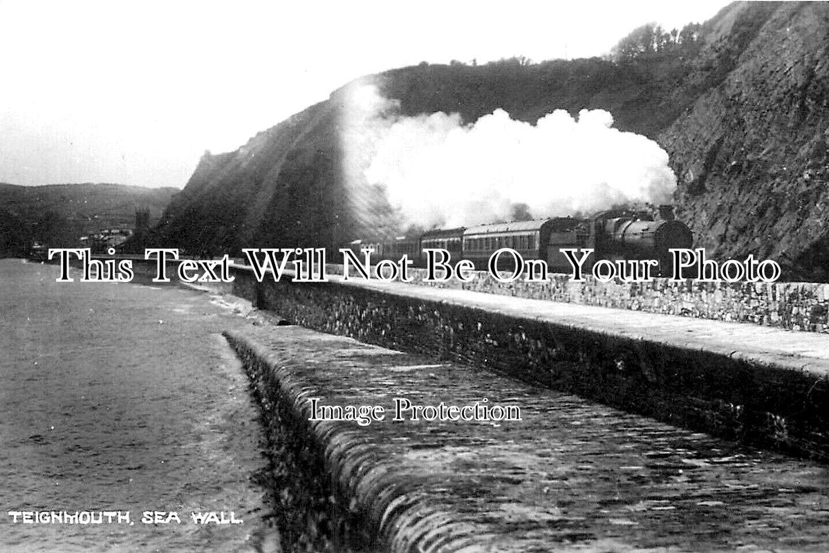 DE 4076 - Sea Wall & Railway, Teignmouth, Devon c1939