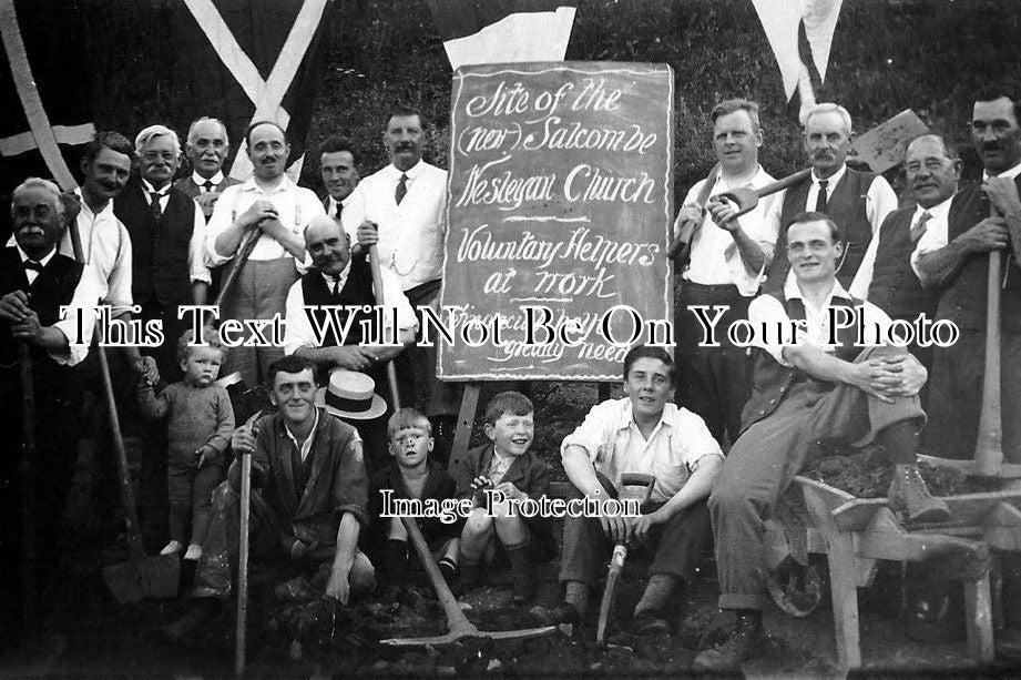 DE 974 - Workers At Site Of The New Wesleyan Church, Salcombe, Devon