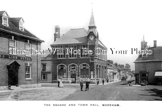DO 3323 - The Square & Town Hall, Wareham, Dorset c1912