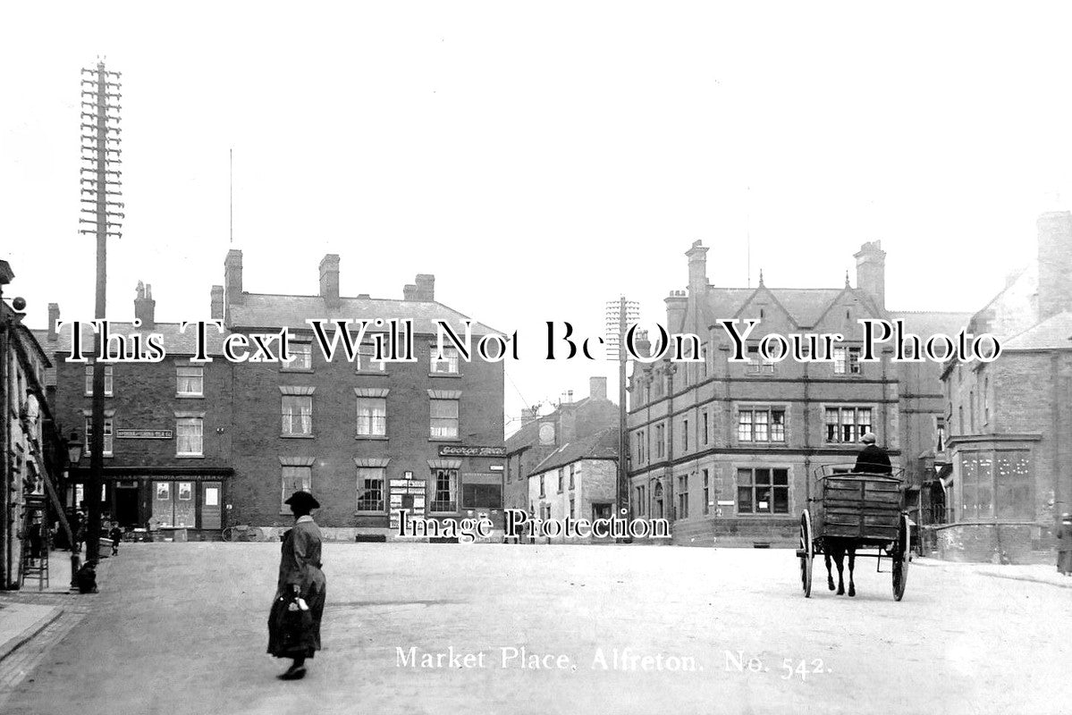 DR 1847 - Market Place, Alfreton, Derbyshire c1918