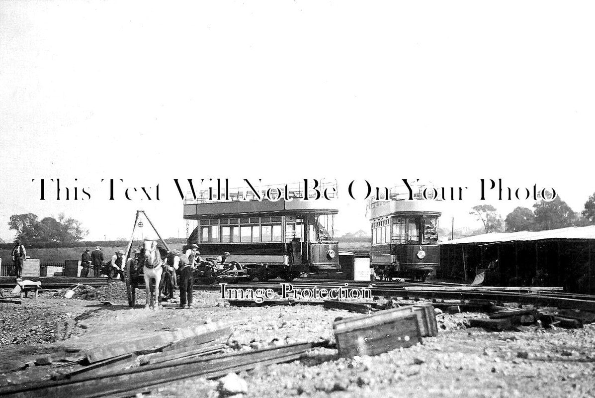 DR 2348 - First Two Trams Arrive At Heanor, Derbyshire 1913