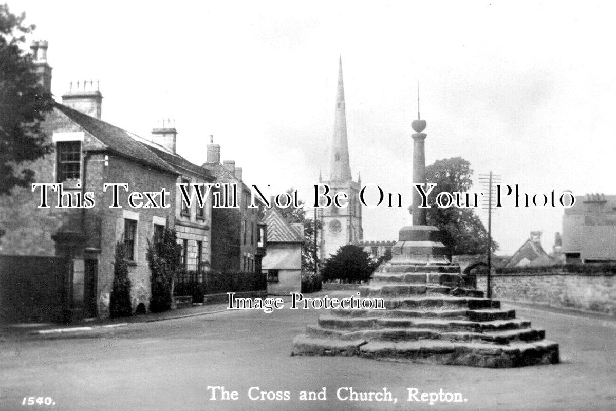 DR 3339 - The Cross & Church, Repton, Derbyshire