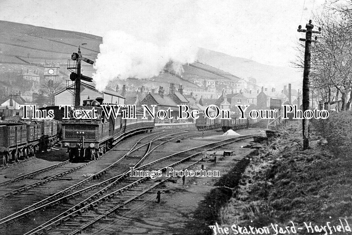 DR 3373 - The Station Yard, Hayfield Railway Station, Derbyshire c1909