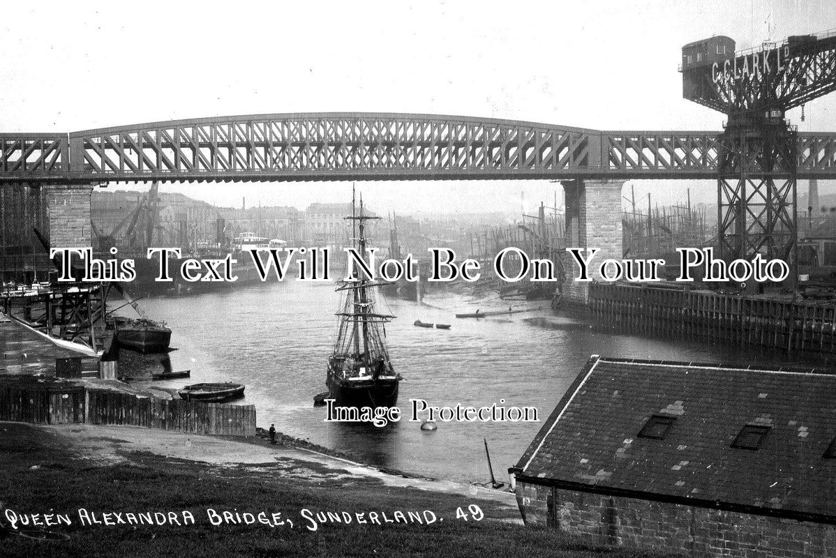 DU 1040 - Queen Alexandra Bridge, Sunderland, County Durham c1912