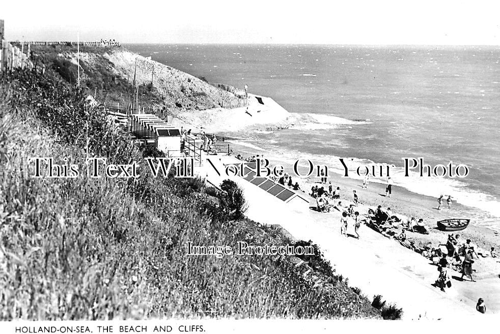 ES 4279 - The Beach & Cliffs, Holland On Sea, Essex c1955