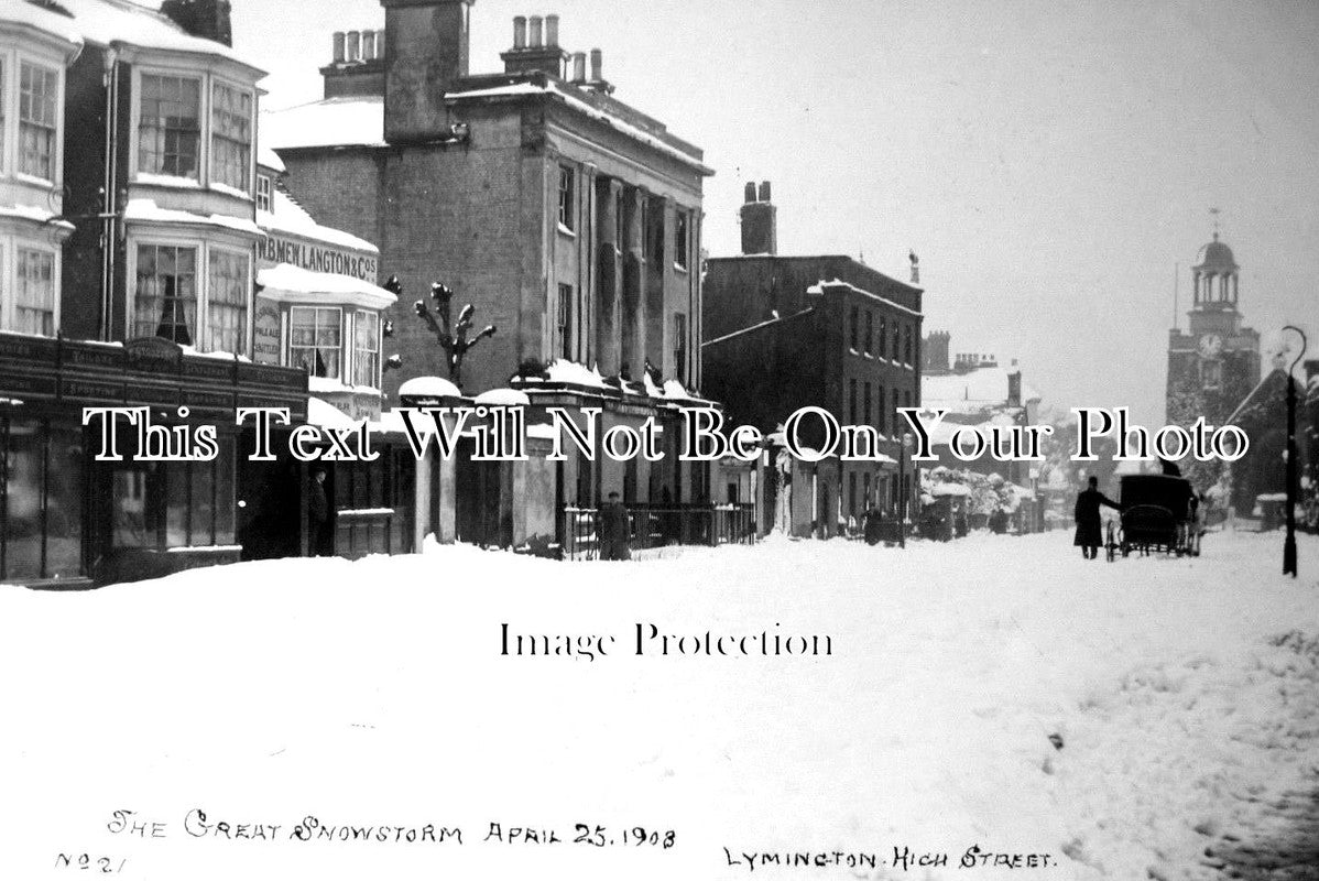 HA 2010 - Great Snowstorm, High Street, Lymington, Hampshire c1908