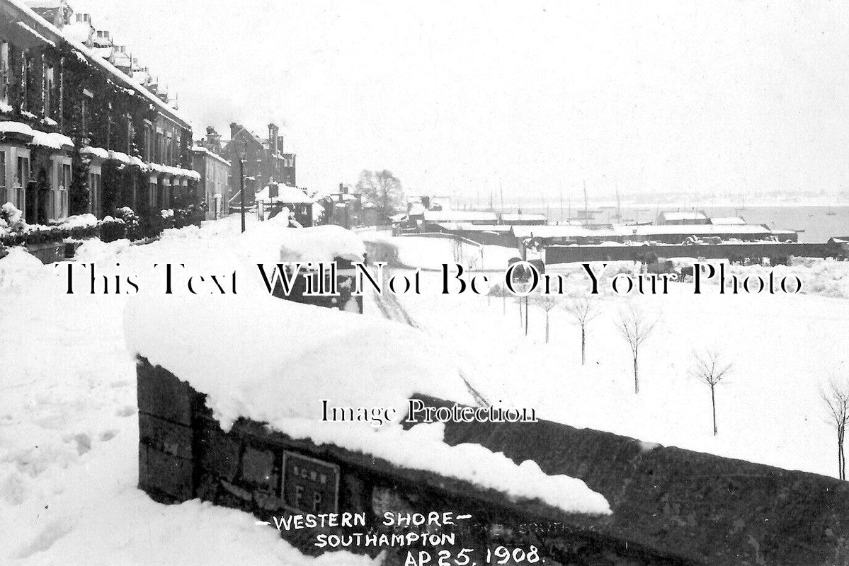HA 2740 - Snowstorm, Western Shore, Southampton, Hampshire 1908