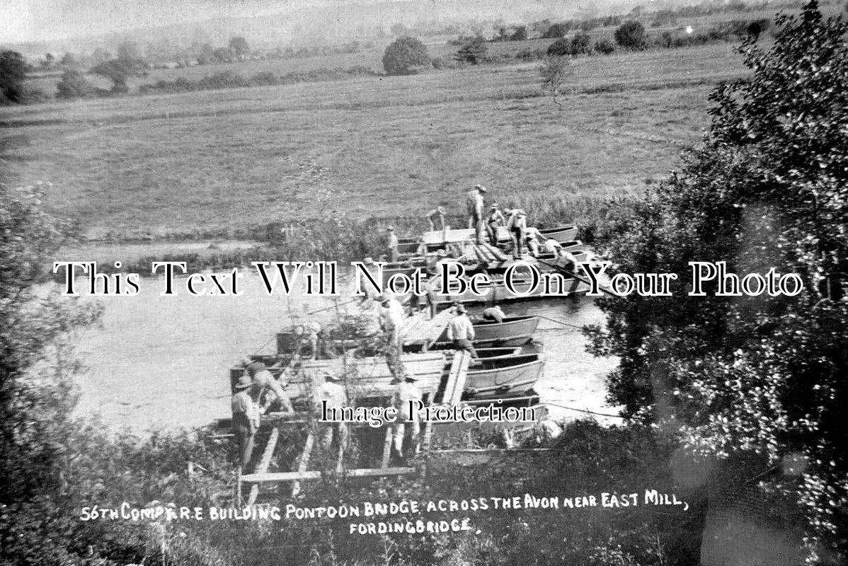 HA 3103 - 56th Royal Engineers Pontoon Bridge, Fordingbridge, Hampshire c1910