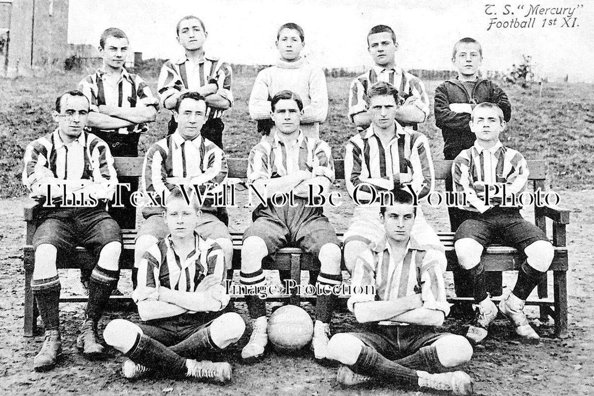 HA 3340 - TS Mercury Training Ship Football Team, Hamble, Hampshire c1913