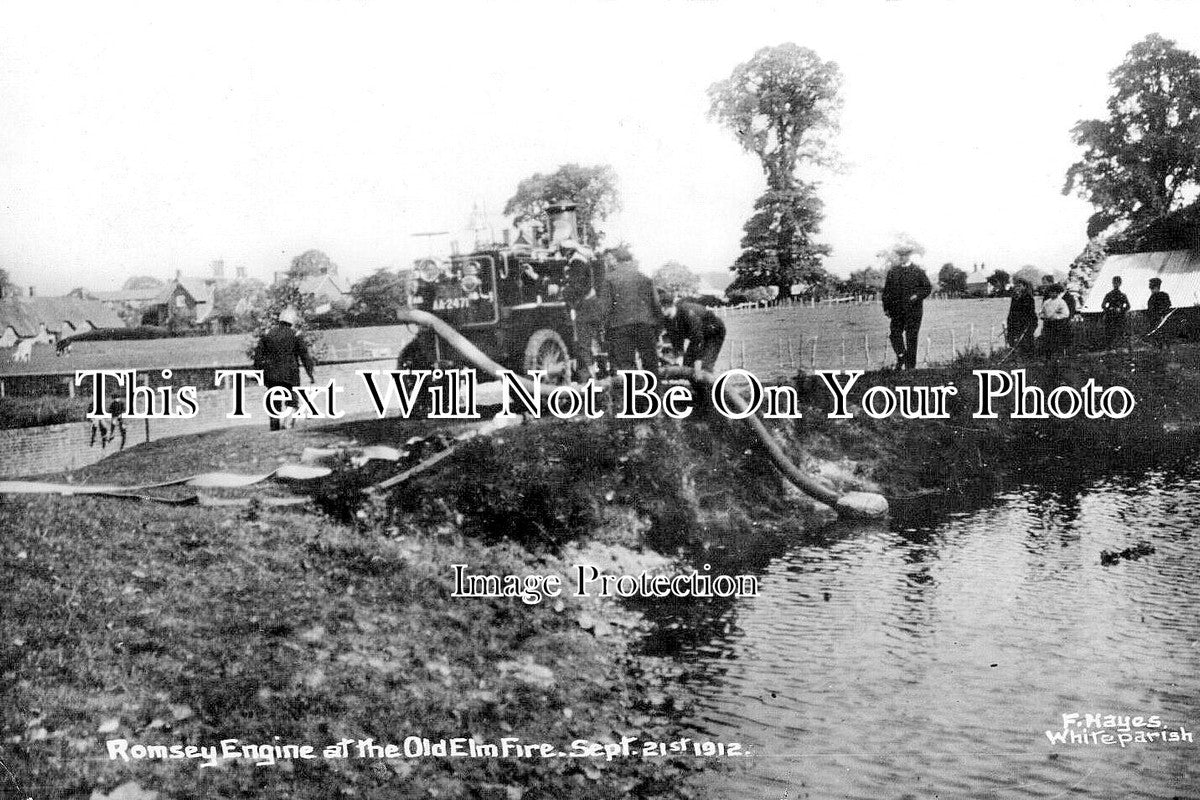 HA 5297 - Romsey Engine At The Old Elm Fire, Hampshire 1912