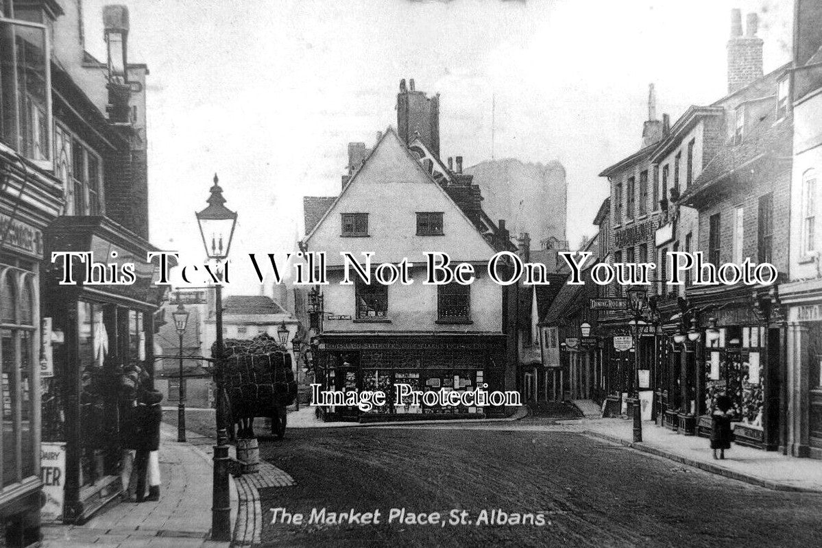 HF 1760 - The Market Place, St Albans, Hertfordshire c1914