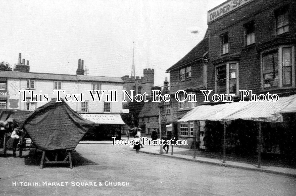 HF 588 - Market Square & Church, Hitchin, Hertfordshire
