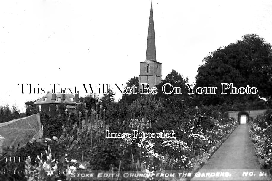 HR 316 - Stoke Edith Church From The Gardens, Herefordshire c1907