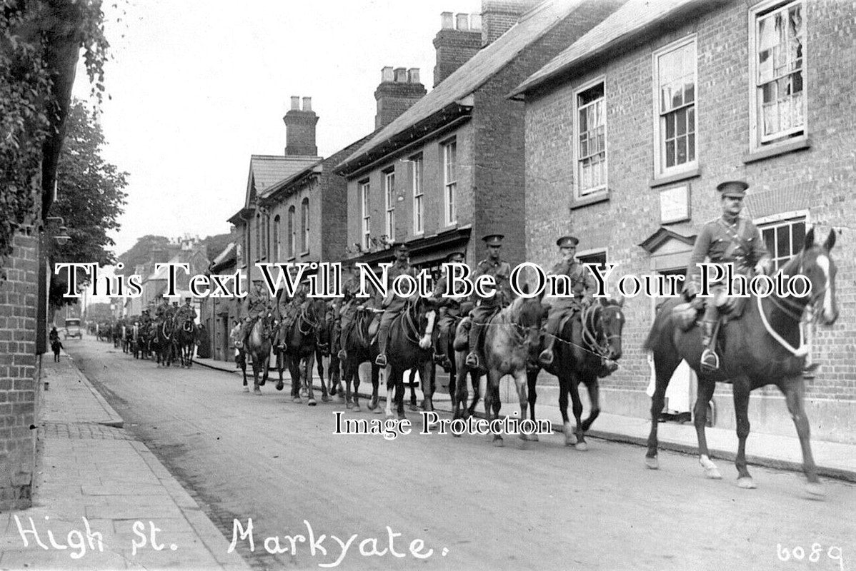 HR 600 Soldiers, High Street, Markyate, Herefordshire 1914 WW1 JB
