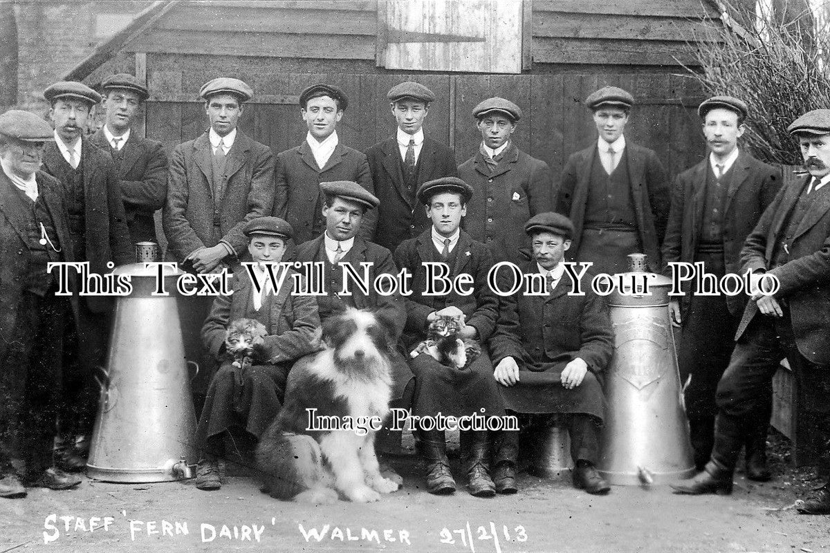 KE 1204 - Staff At Fern Dairy, Walmer, Kent c1913