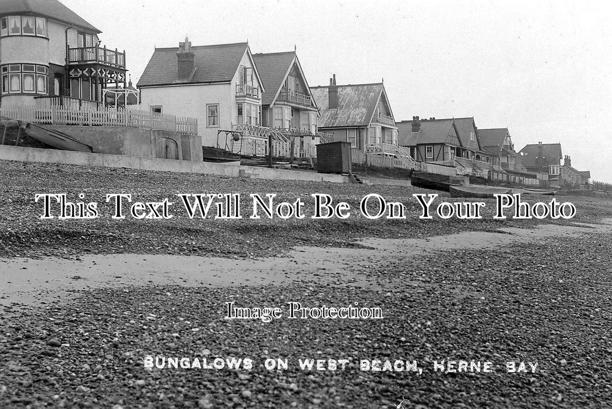KE 1330 - Bungalows On West Beach, Herne Bay, Kent c1913