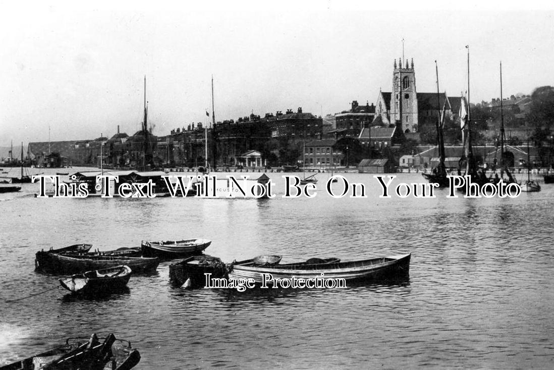 KE 1499 - Medway Church & Gun Wharf Dockyard, Chatham, Kent c1912
