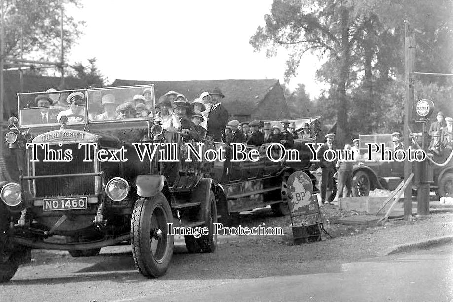 KE 1897 - Thornycroft Charabancs At Petrol Pumps, Kent