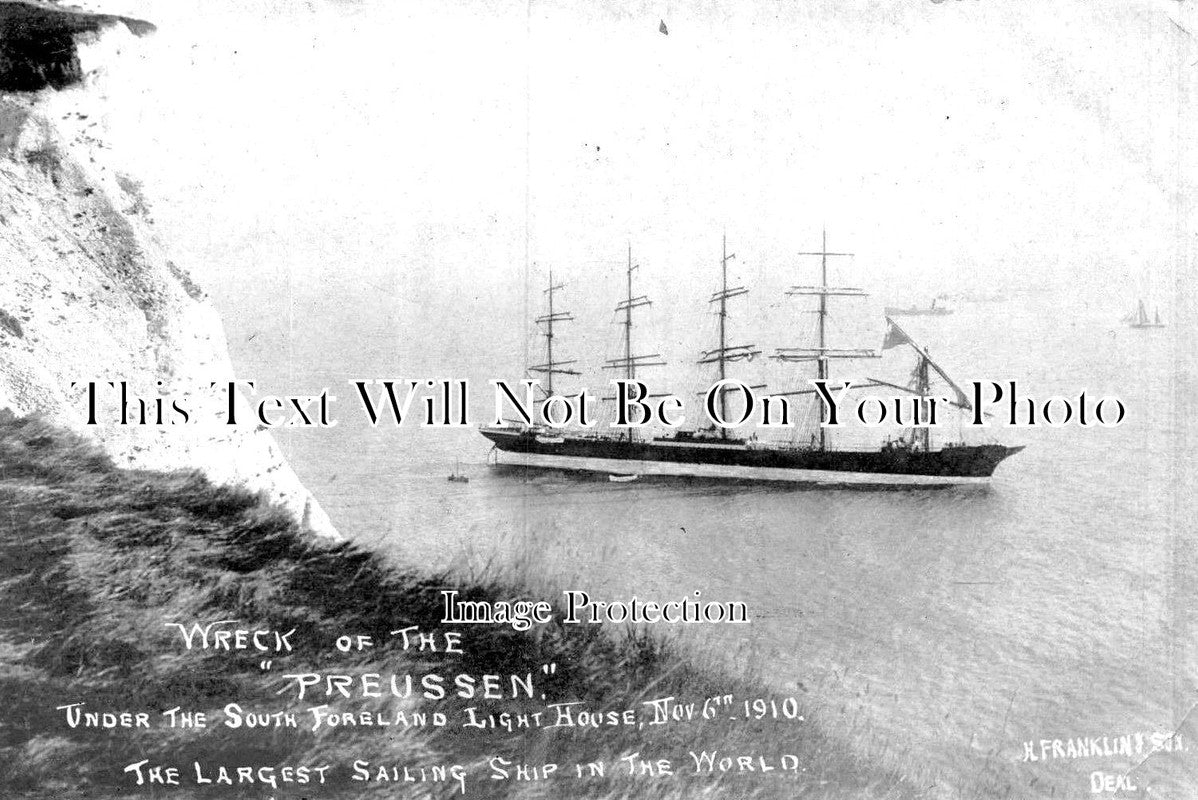 KE 2097 - Shipwreck Preussen Under South Foreland Lighthouse, Dover, Kent c1910