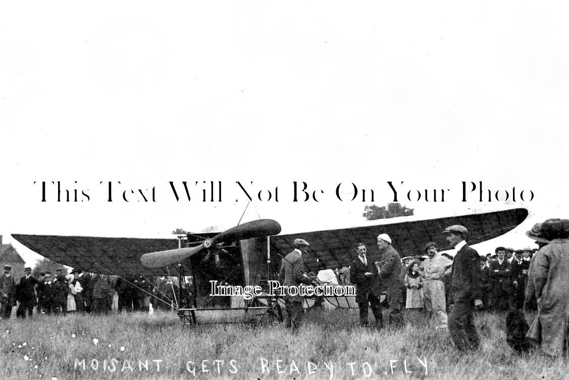 KE 2466 - Moisant Gets Ready To Fly Folkestone Air Meeting, Kent 1910
