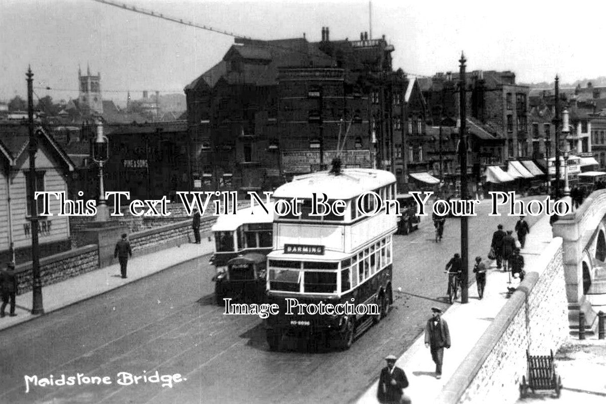 KE 2523 - Maidstone Bridge With Barming Tram, Kent c1932